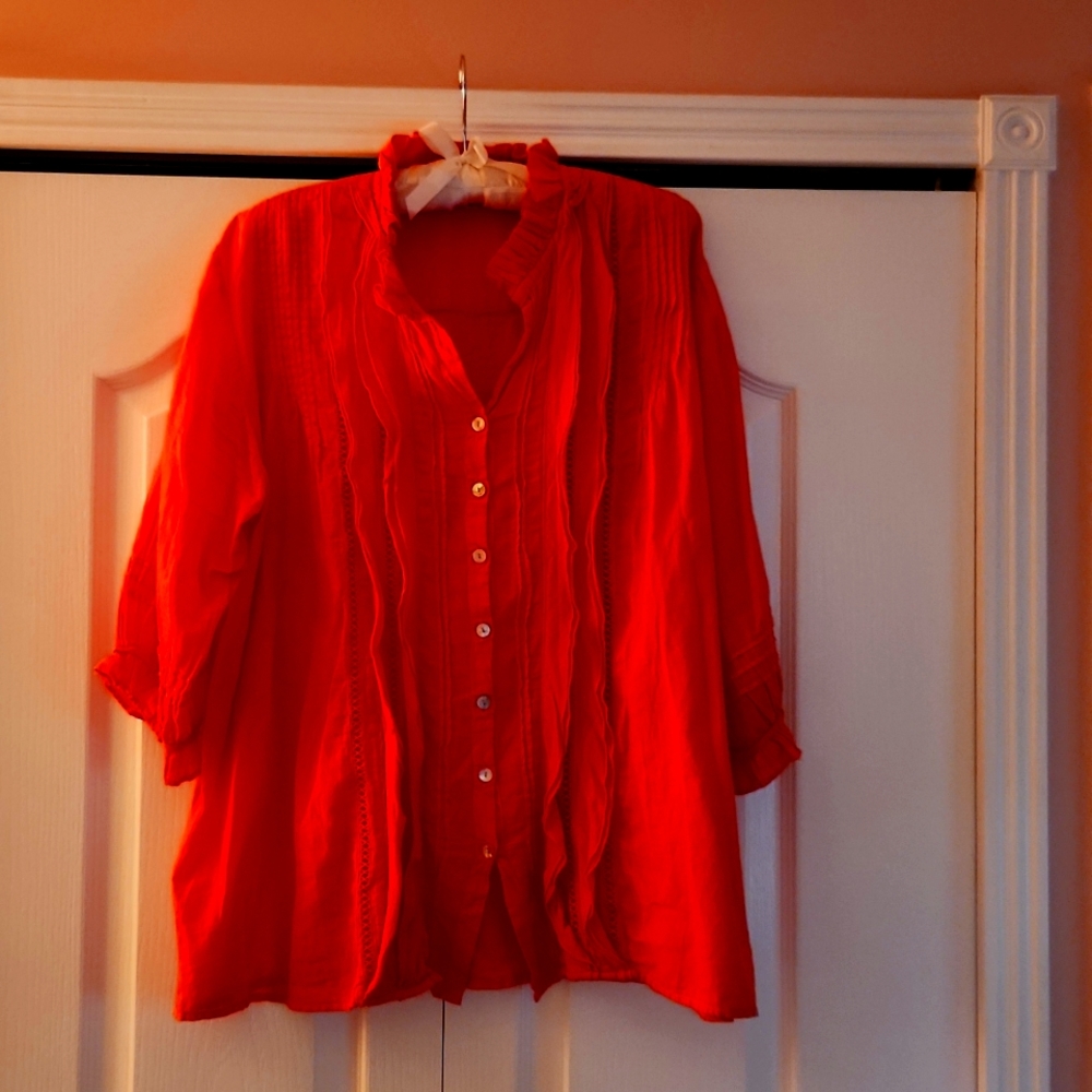 JP and Mattie ruffled blouse